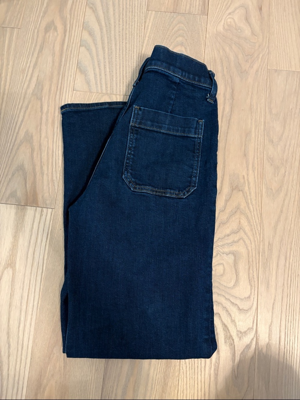 J. Crew Indigo Wide-Leg Denim Jeans with Button-Front Pockets - Picture 5 of 9